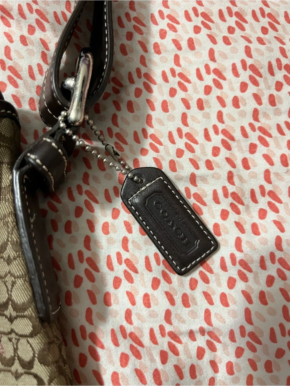 Coach Brown Signature Canvas Shoulder Bag with Dark Brown Leather Accents - Picture 2 of 12